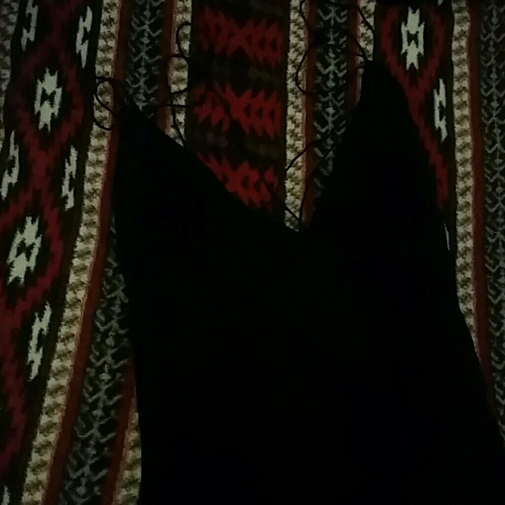 Black short camisole dress